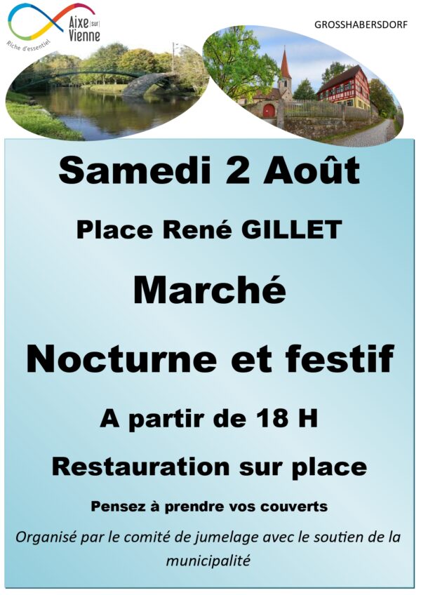 March&eacute; Nocturne et Festif du Comit&eacute; de jumelage d'Aixe-sur-Vienne (87)