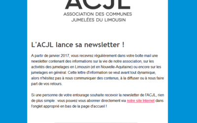 L&rsquo;ACJL lance sa newsletter