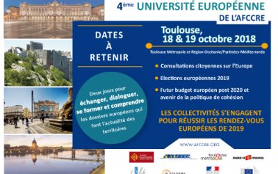 4ème Université européenne de l’AFCCRE : les collectivités s’engagent pour réussir les échéances de 2019 – Le programme