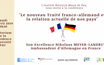[Soirée franco-allemande 01 AVRIL – PAU] « Le nouveau Traité franco-allemand et la relation actuelle de nos pays »