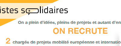 [Pistes Solidaires] recrute 2 chargés de projets mobilité européenne et internationale des jeunes