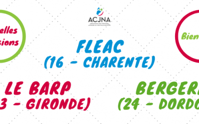 3 nouvelle adhésions : Bienvenue Fléac (16), Le Barp (33) et Bergerac (24)